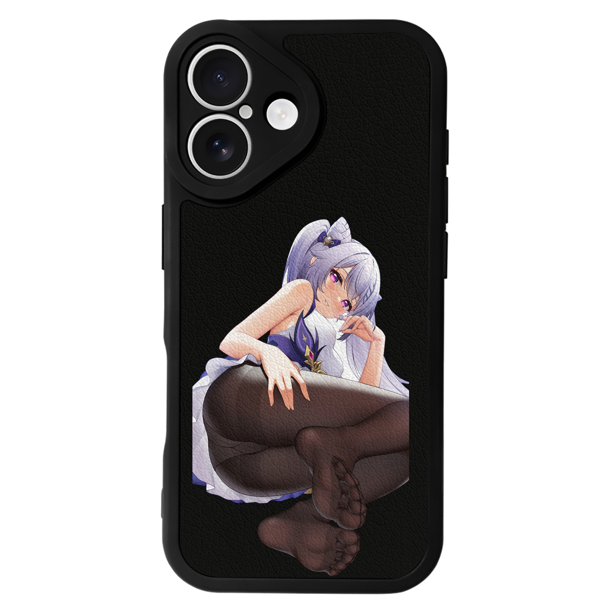 げんし神 刻晴 こくせい genshin Kokusei 【iPhone 16シリーズ対応】シリコンスマホケース（レザー調） 材質：シリコン